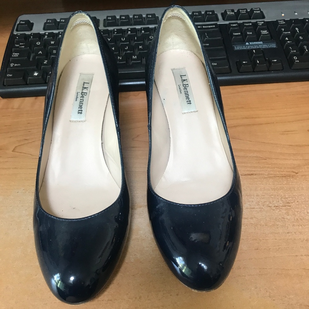 L.K. Bennett Navy Wedges